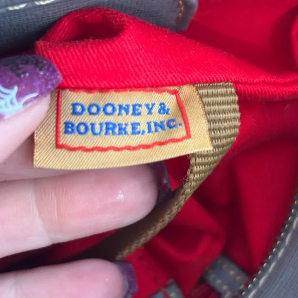 Dooney & Bourke Large Gray Tote Bag Red Interior Authentic Designer Purse